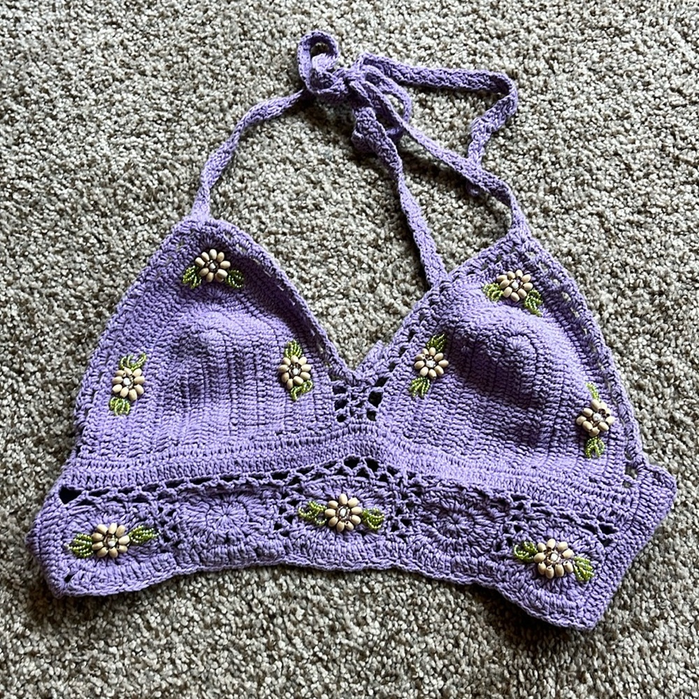 crochet hippie halter top💙